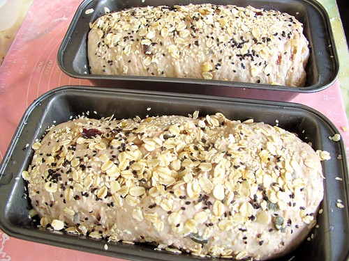 013 Wholemeal bread + sunflower seeds , pumpkin seeds,top with rolled oat and sesame seeds