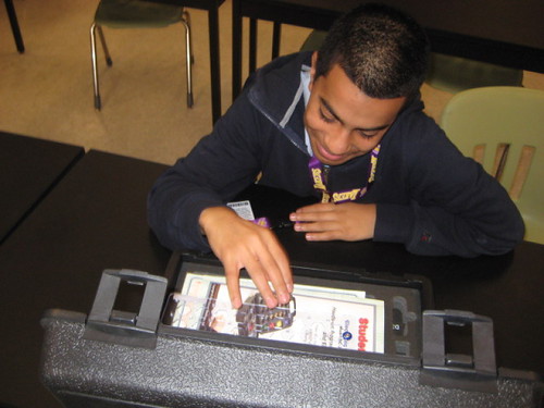 boy with snap circuits
