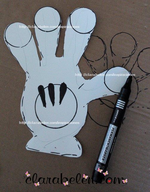 Como dibujar el guante de Mickey Mouse