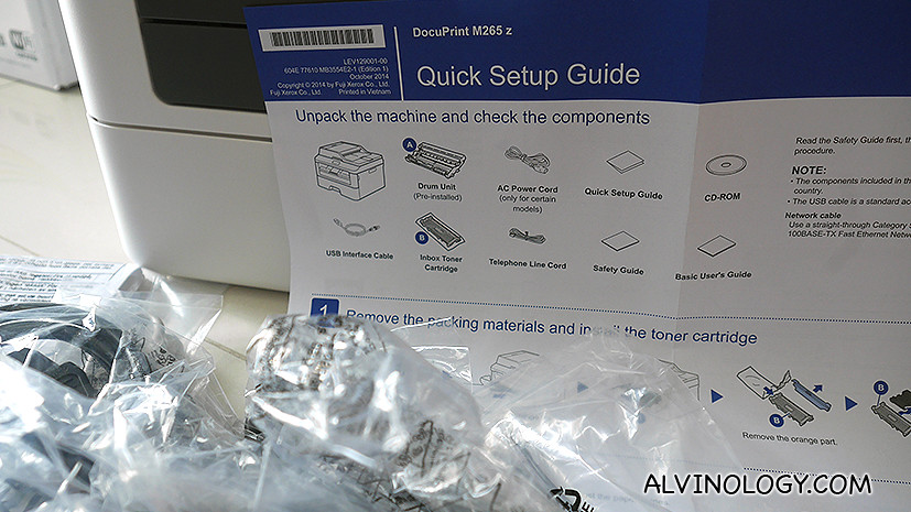 There's a one sheet quick setup guide which is easy to read, helping me set up the printer quickly, without hassles 