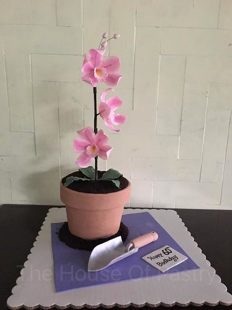 Cymbidium Orchid on a Pot Cake by Joan Kathleen Fronda of The House Of Pastry