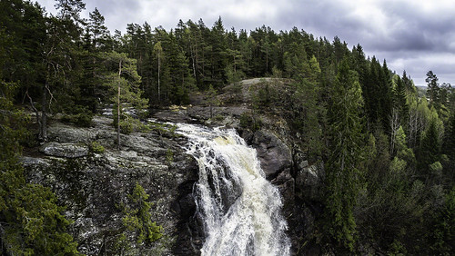 panorama norway landscape woods forrest skog foss halden fossefall multirotor elgåfossen multicopter