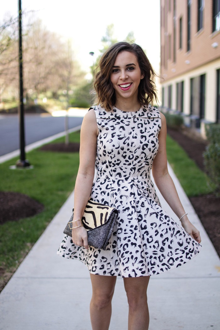 aviza style. a viza style. andrea viza. fashion blogger. dc blogger. spring style. keepsake fit and flare dress. leopard print.  ootd. outfit. 7