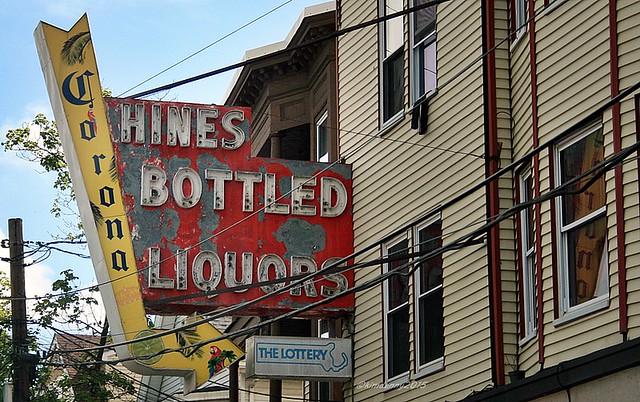 Hines Bottled Liquors neon sign