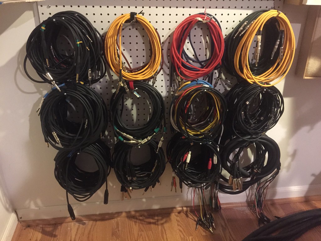 Guitar Cable Storage. Amp Cable Organizer. Wall Mounted Audio