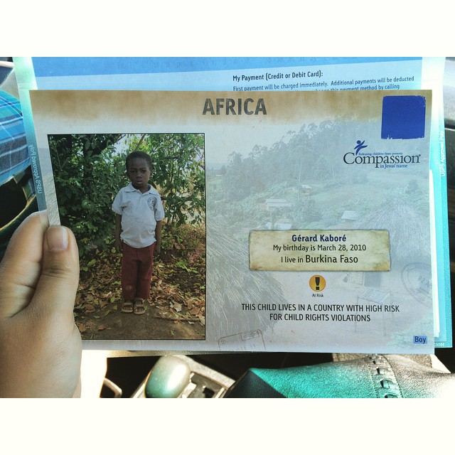 @joshua300td and I decided to take the plunge today and sponsor a #CompassionInternational child. His name is Gérard, and he's five years old. #CompassionWeekend #gvcc @greenvalleycc @compassion