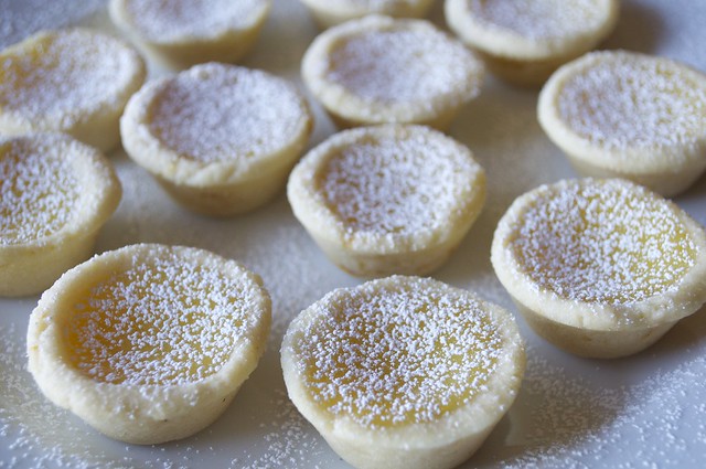 Meyer Lemon Tartlets with a Sugar Cookie Crust