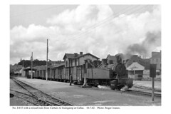 Callac. E415 & train for Guingamp. 10.7.62
