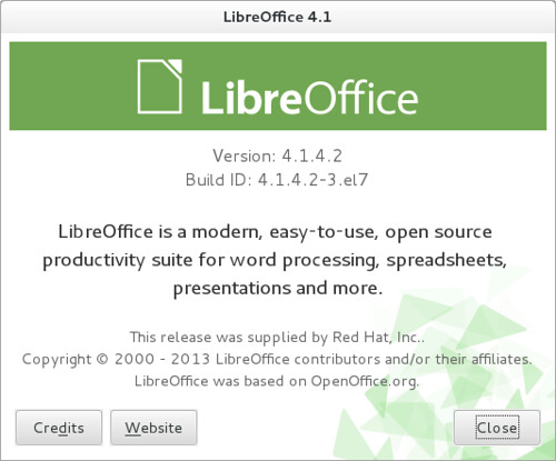 CentOS 7 64bit about LibreOffice