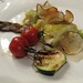 Ibiza - Raya envuelta en hojas de col, parrillada de verduras de temporada, salsa de hinojo y patata de Ibiza.