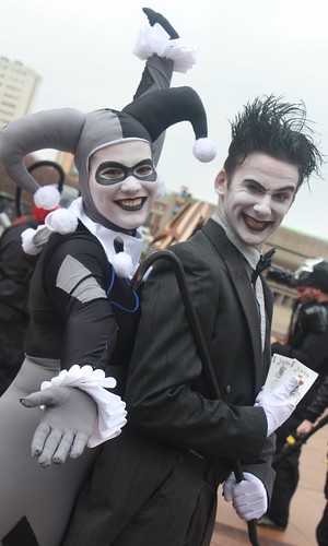 Grey scale Joker & Harley Quinn
