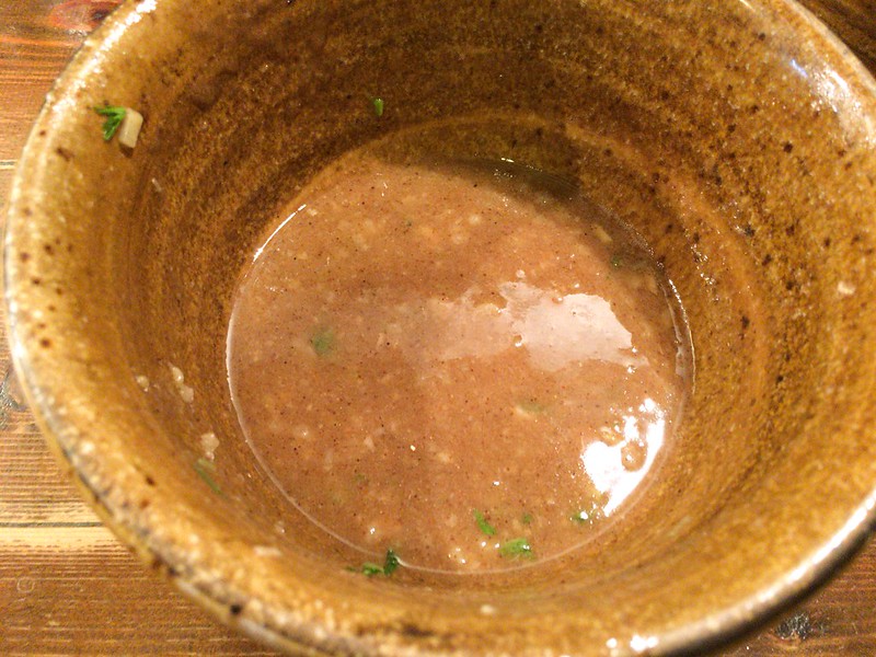 えん寺味玉入ベジポタつけ麺のスープ