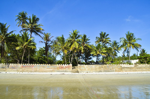 africa beach tanzania harbor sand ruins palm east bagamoyo kaole dhowsin