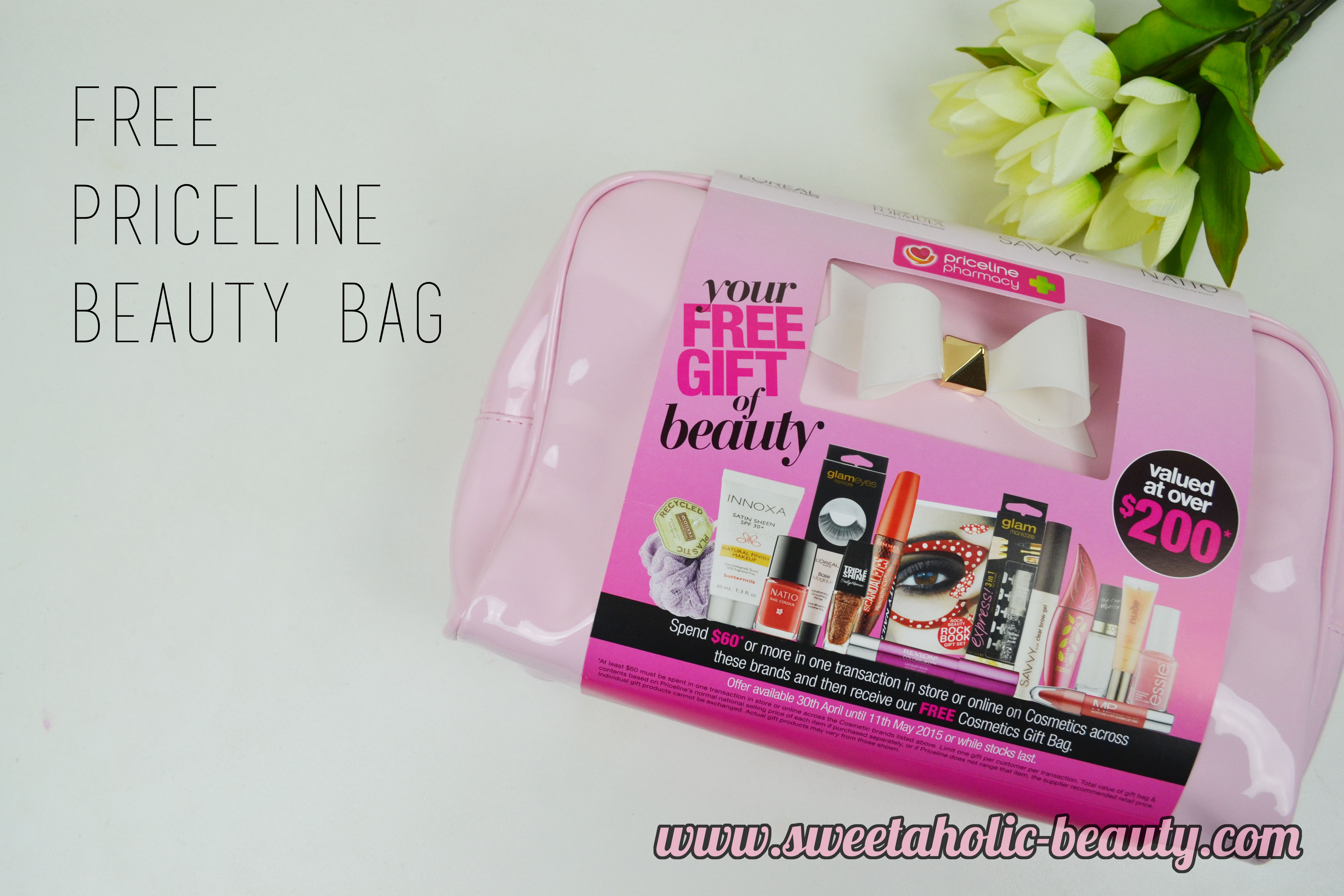 Priceline Beauty Bag, Priceline, Free Beauty Bag, Bbloggers 