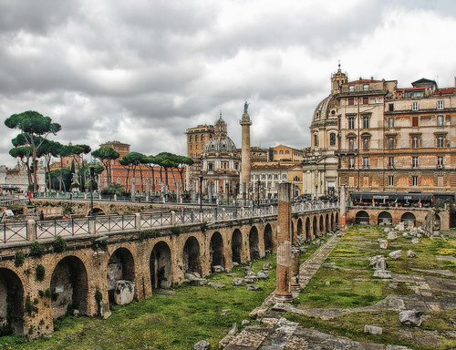 sky italy cloud rome history landscape ancient ruins cityscape view antique forum civilization column sight trajan hdr edit milestones trajansforum