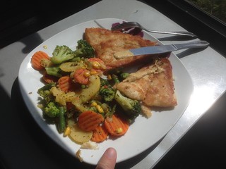 Fish and stir fry on the Gniezno train