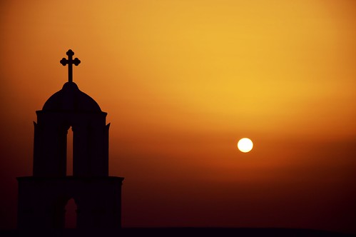 sunset red sky sun sol church beautiful island santorini greece grecia sole