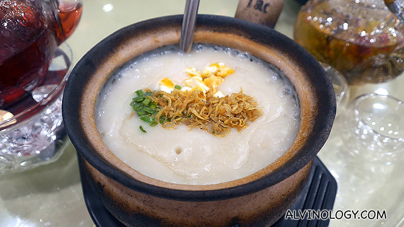 Dried Scallop Porridge with Minced Meat & Assorted Eggs