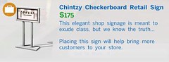 Chintzy Checkerboard Retail Sign