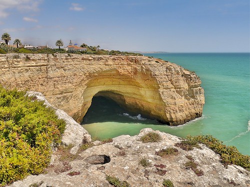 sea seascape water spectacular landscape coast rocks cliffs limestone cave karst carvoeiro coastalwalk benagil