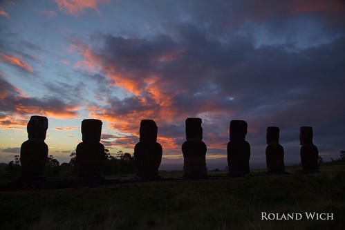 silhouette sunrise easter de island silhouettes statues moai isla pasqua ahu nui rapa tongariki osterinsel akivi