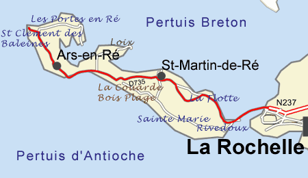 Mapa de la Isla de Ré (Francia)