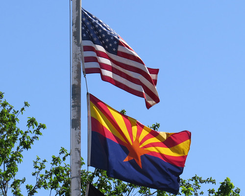 blue red arizona yellow site flag historic copper oldwest