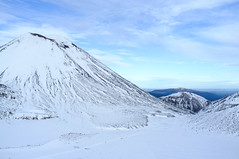 Snow covered Ngauruhoe and North Crater