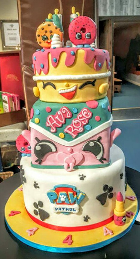 A really popular cake at the moment. All edible including the shopkins by Cheryl Fitzsimmons‎