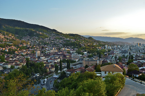 landscape cityscape sarajevo bosnia sunny bosniaandherzegovina miljacka