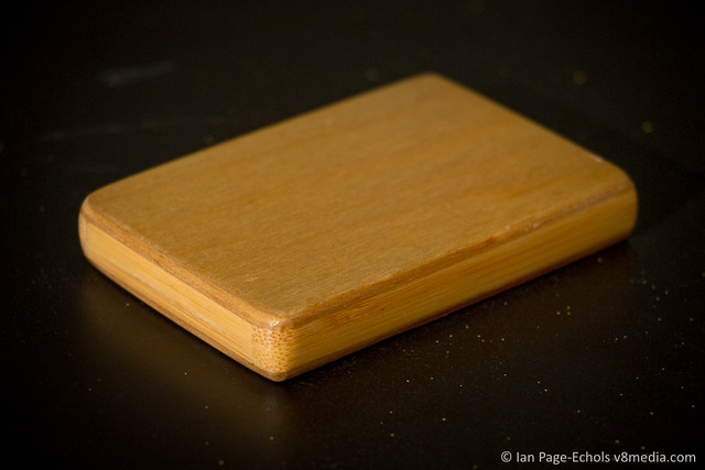 Bamboo and plywood business card case back