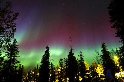 winter snow night finland lapland kuusamo northernlights auroraborealis ruka solarstorm