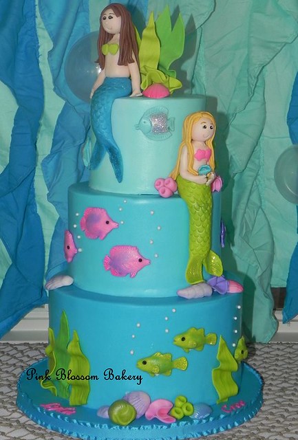 Mermaid Themed Cake by Julie Bealmear Parker of Pink Blossom Bakery