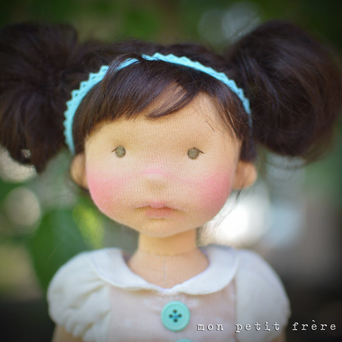 RE-AUCTION Megan-13" natural fiber doll