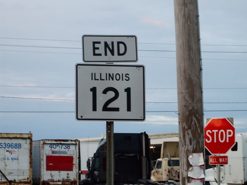 121 end illinois route highway state sign