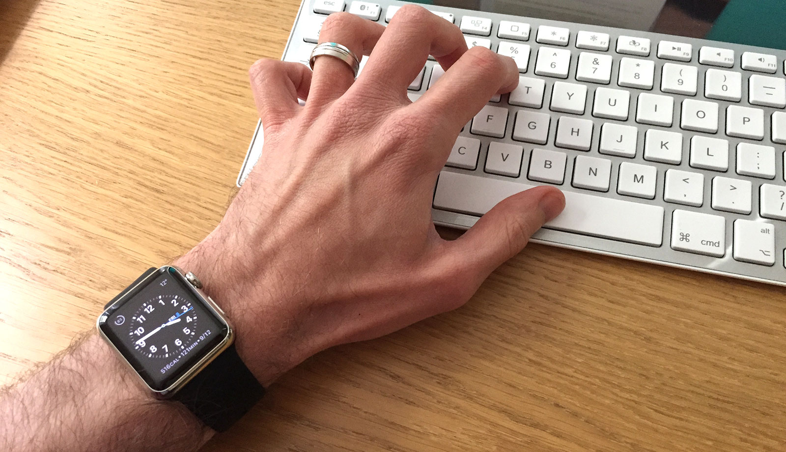 Typing while wearing Apple Watch