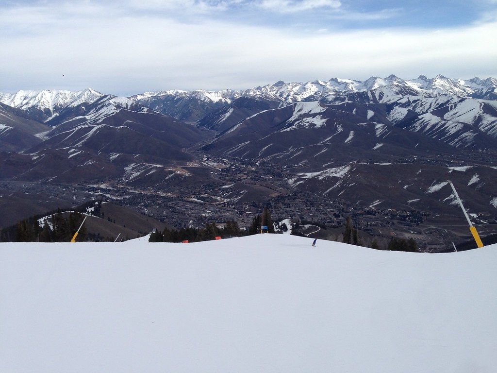 Skiing down from the Summit