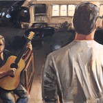 Porch Musicians; oil on canvas, 24 x 36 in, 2010