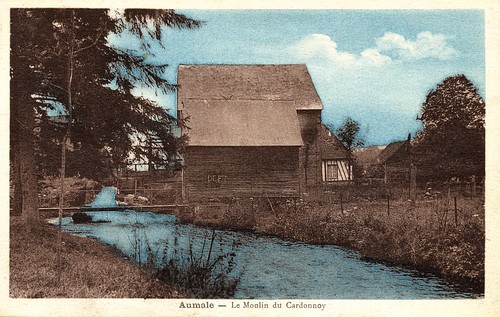 aumale seinemaritime normandie normandy france lecardonnoy cpa cartepostale ancienne old postcard moulin eau water mill