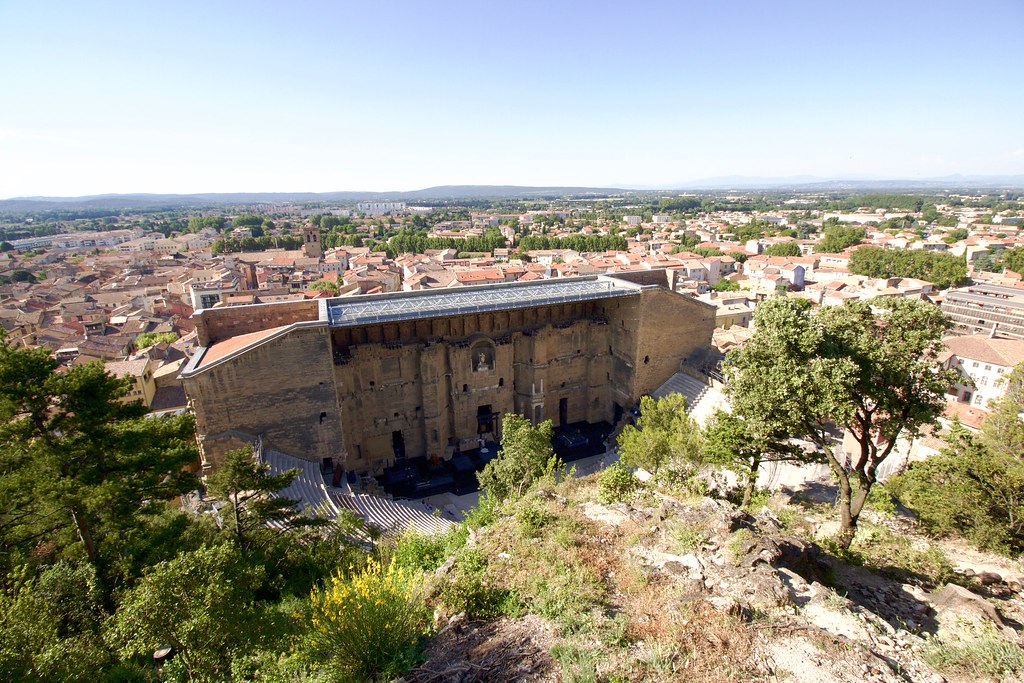 provence orange city view on theatre from hill