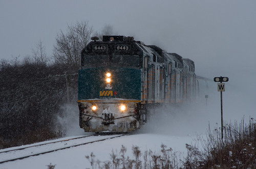 railroad snow train novascotia ns railway via viarail passenger truro f40ph 6443