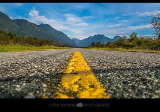 Road to Pitt Lake in Pitt Meadows near Vancouver, BC, Canada